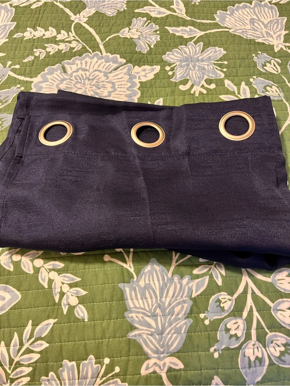 FOUR Navy Panel Curtains with Rings